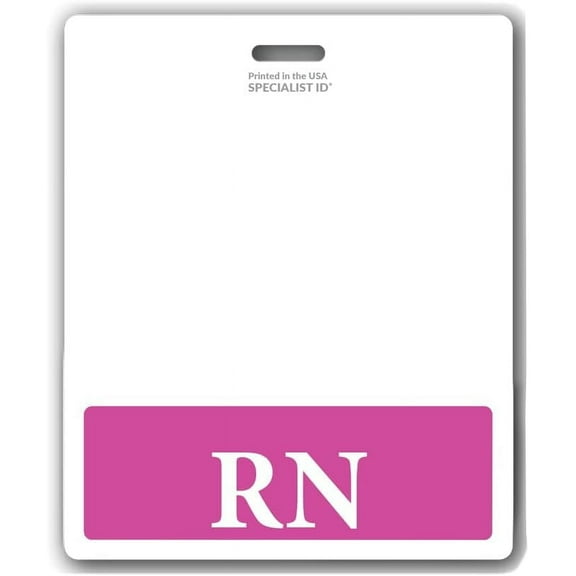 Oversized RN Badge Buddy - Horizontal Badge Backer for Registered Nurses - USA Printed by Specialist ID (Hot Pink)