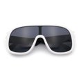thumbnail image 1 of Oversized Racer Shield Plastic Bold Mogul Mobster Sunglasses White Black - Black, 1 of 1