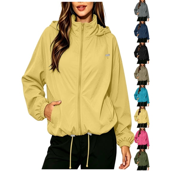 Oversized Rain Jackets for Women Waterproof Long Sleeve Hiking Fall Winter Jacket