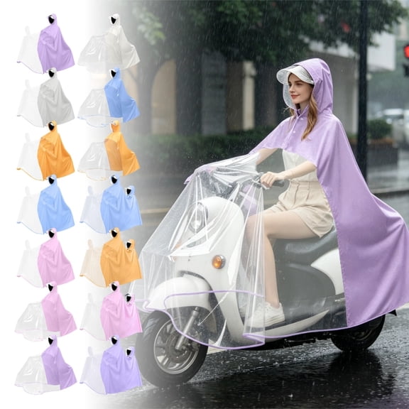 Oversized Rain Poncho for Adult and Child – Full-Coverage Waterproof Scooter & Motorcycle Rainwear with Enhanced Visibility, Roomy Fit, Seamless Design