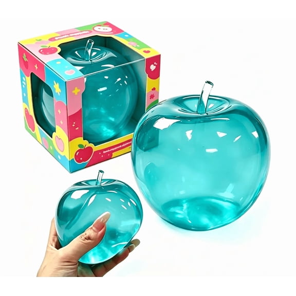 Oversized Realistic Apple Shaped Slow Rebound Fruit Fidget Ball, Portable Home Office Anxiety Relief Relax Accessory (Blue)