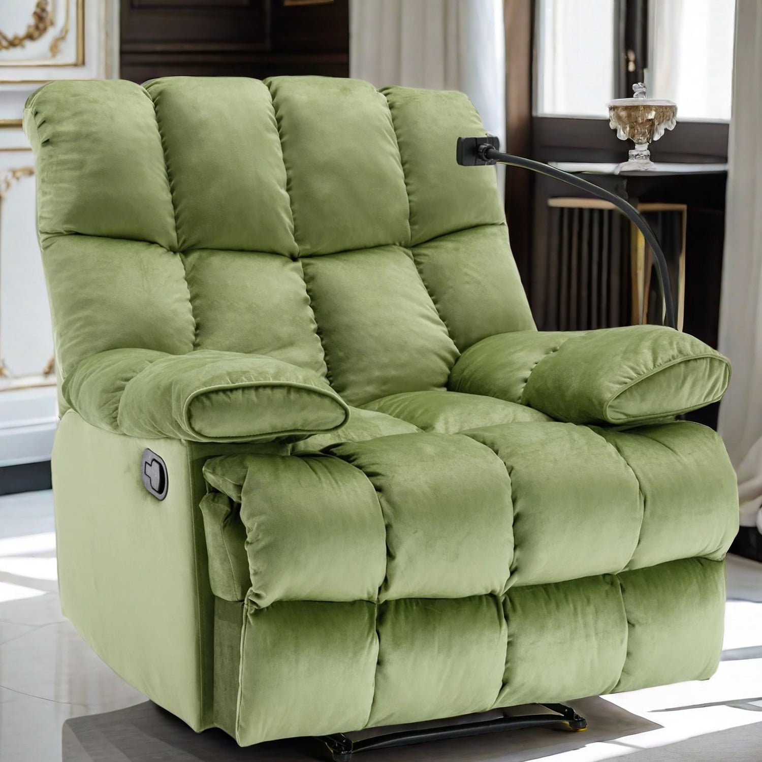 Oversized Recliner Chair 350 lb Weight Capacity, Home Oversized Velvet
