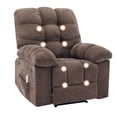 thumbnail image 1 of Recliner Chair for Adult, Recliner with Massage&Heating, Manual Recliners, Upholstery Rocking Sofa Chair, Coffee, 1 of 9