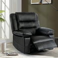 thumbnail image 1 of Oversized Recliner Chair Manual Recliner Chair with Massage and Heat Leather Recliner Sofa with Wide Arms and Back, Side Pockets Super Comfortabe Theater Recliner for Living Room, Black, 1 of 4