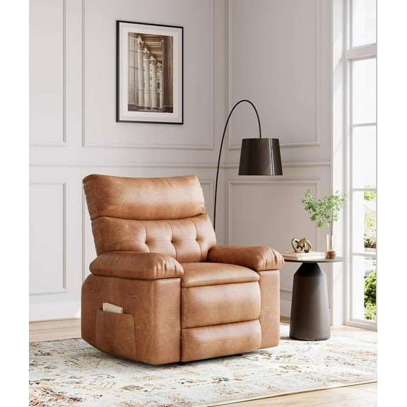 Oversized Recliner Chair - PU Leather Large Manual Recliner for Adults, Ultimate Comfort Lazy Chair