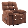 thumbnail image 1 of Recliner Chair for Adult, Recliner with Massage&Heating, Manual Recliners, Upholstery Overstuffed Soft Rocking Sofa Chair, Brown, 1 of 8