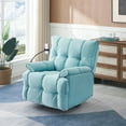 thumbnail image 1 of Oversized Recliner Chairs, Extra Wide Comfortable Seat Recliner with Overstuffed Armrest and Backrest, Single Sofa Recliner  for Living Room, Cyan, 1 of 7