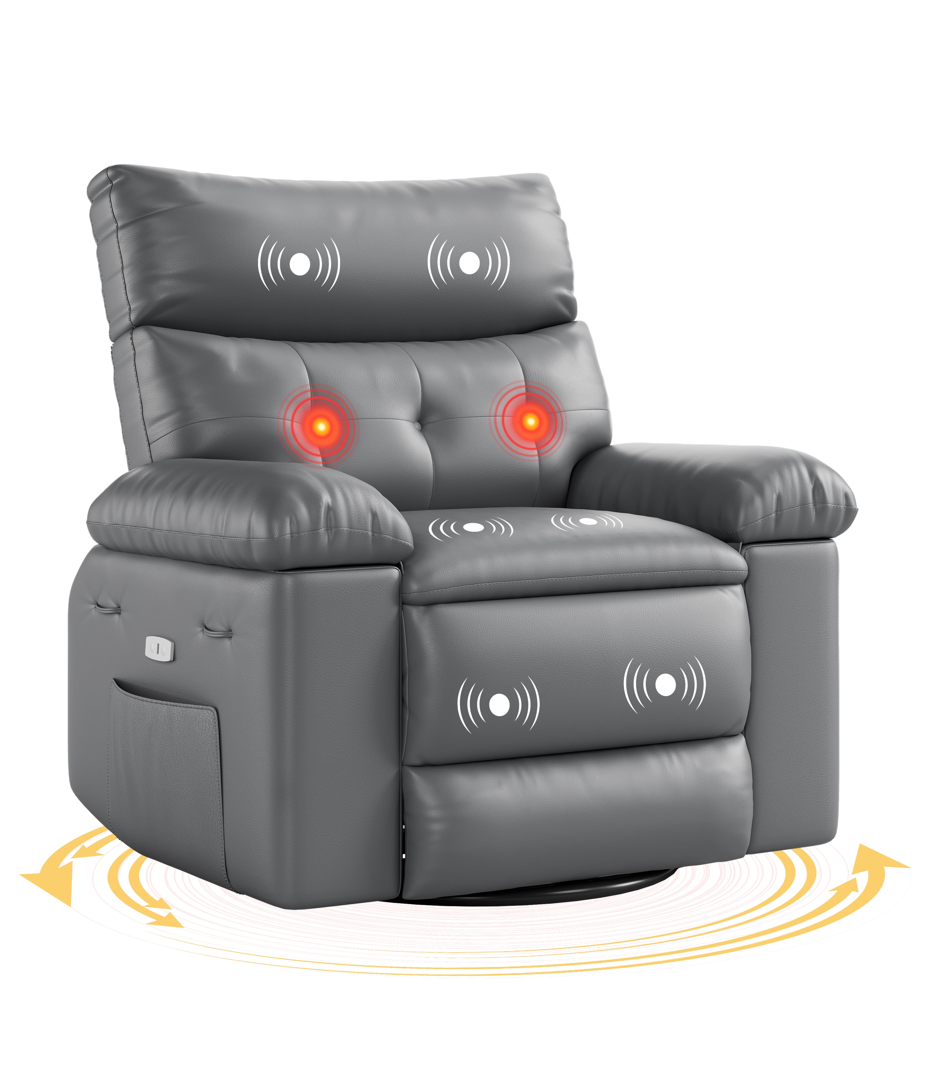 Oversized Recliner Chairs with Heat and Massage - 360°Swivel Lazy Boy Recliner Chair for Adults-Manual Rocking Chair with Remote Control for Living Rooms,Bedrooms and Nurseries
