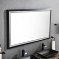 Oversized Rectangular Black Framed LED Mirror AntiFog Dimmable Wall