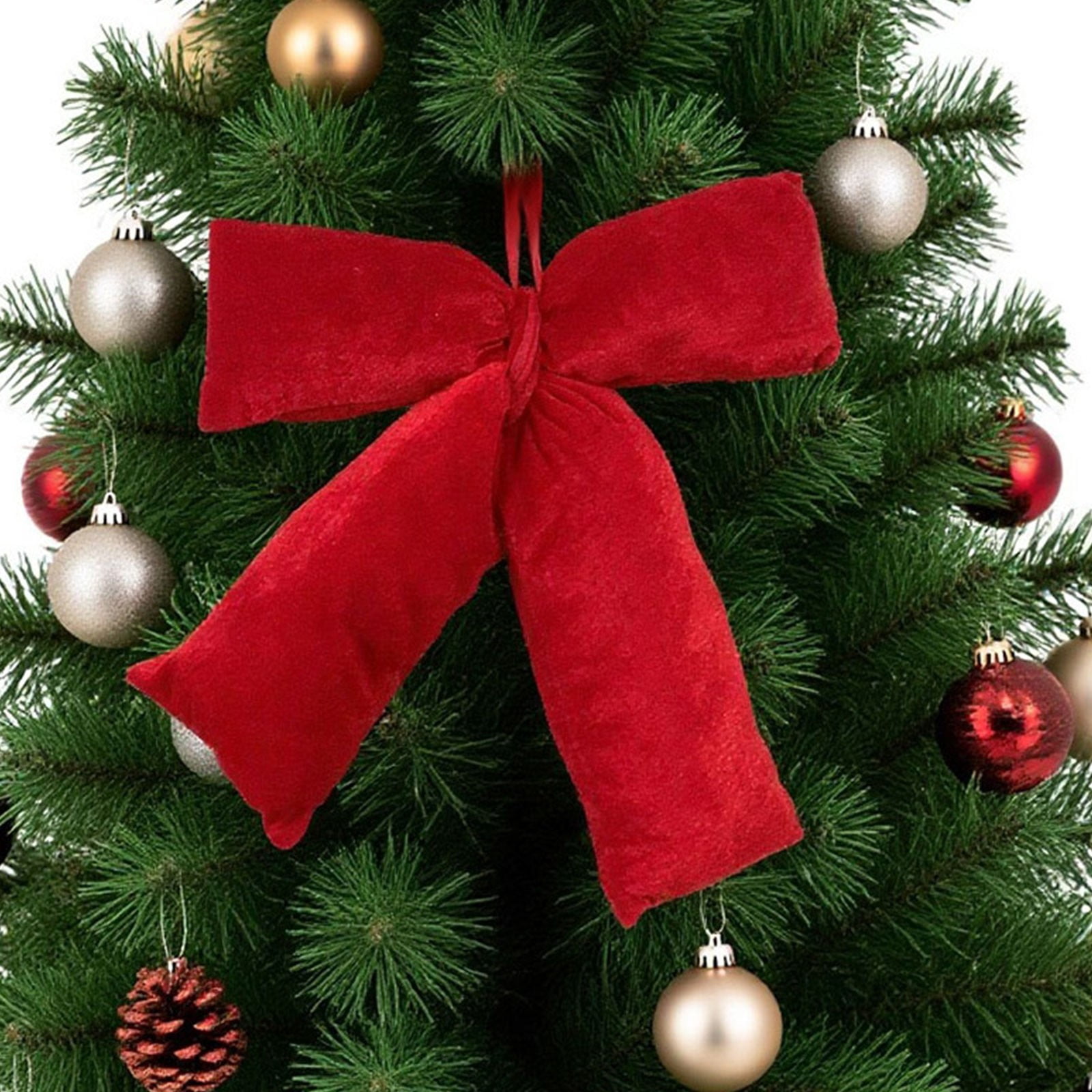 Oversized Red Velvet Christmas Bow, 14-Inch Large Tree Topper & Wedding ...