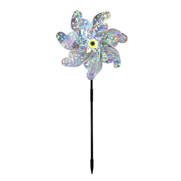 Oversized Reflective Windmill Multicolor Garden Spinner, Heavy-Duty Yard Bird Deterrent, DIY Decorative Stake for Farm, Lawn, and Festival Decor