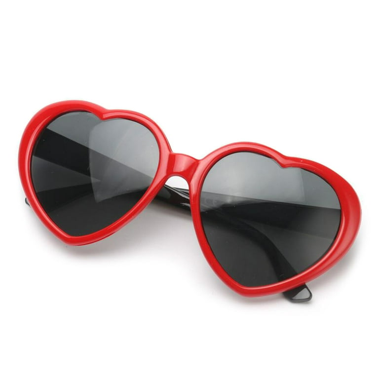 Oversized Retro Heart Shaped Frame Glasses Party Eye Wear Sunglasses Random Color Temple