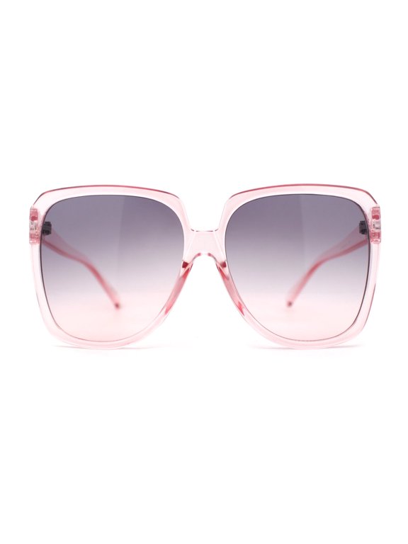 Oversized Retro Mod Thin Plastic Womens Butterfly Sunglasses Pink Black Pink