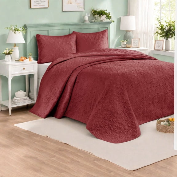 Oversized Reversible Cotton Bedding Set Queen Cottage Style Machine Washable