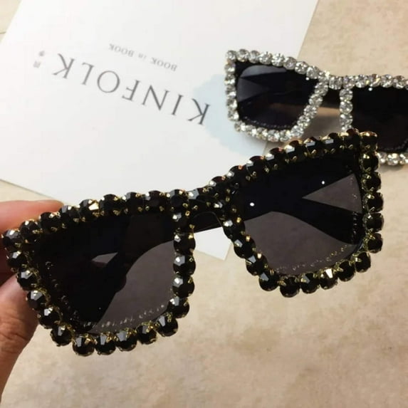 Oversized Rhinestone Diamond Glasses