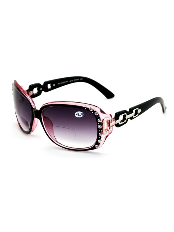 Oversized Rhinestones Women Bifocal Reading Sunglasses Reader Glasses Vintage Outdoor +1.75