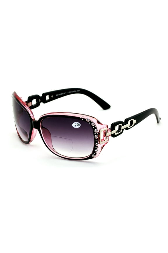 Oversized Rhinestones Women Bifocal Reading Sunglasses Reader Glasses Vintage Outdoor +2.50