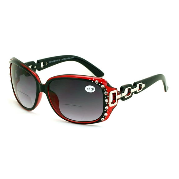 Oversized Rhinestones Women Bifocal Reading Sunglasses Reader Glasses Vintage Outdoor  2.50