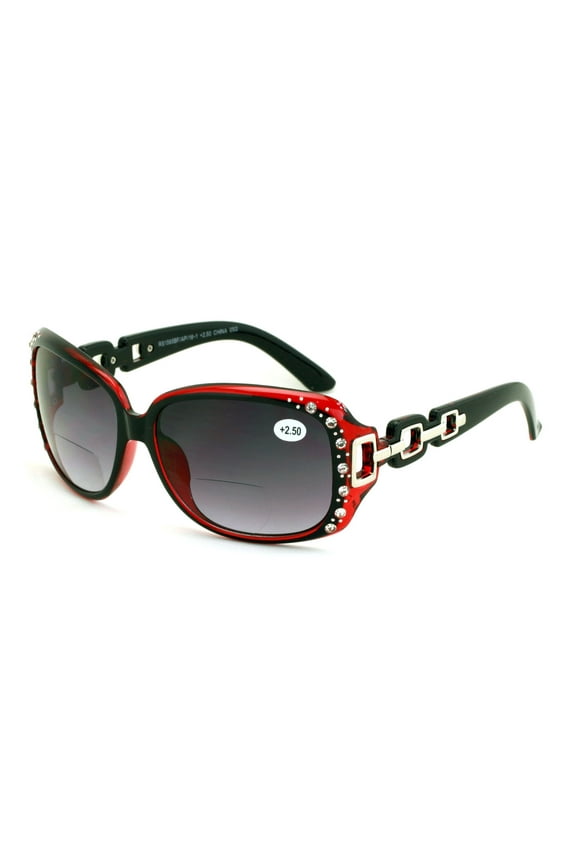 Oversized Rhinestones Women Bifocal Reading Sunglasses Reader Glasses Vintage Outdoor +2.50