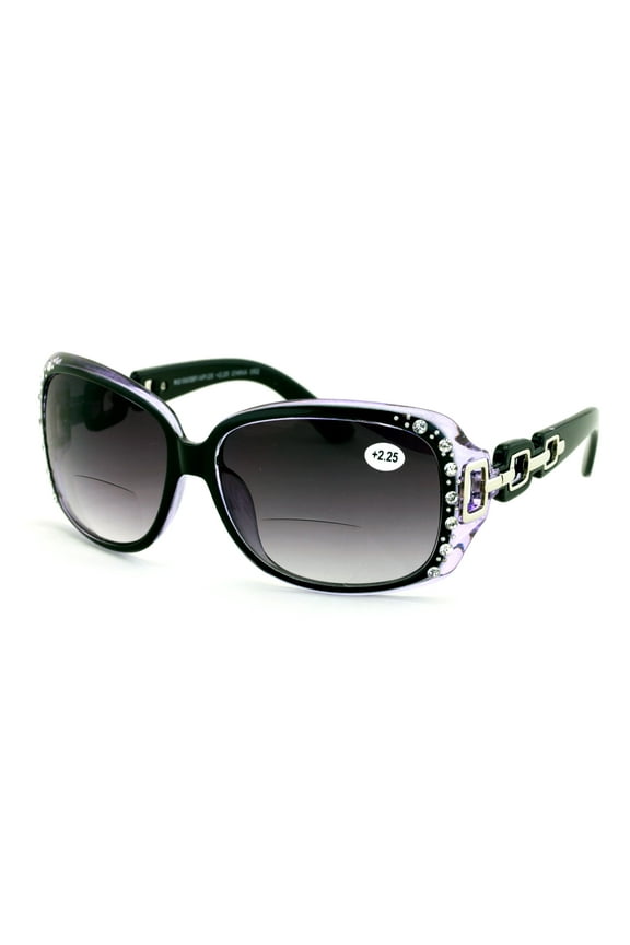 Oversized Rhinestones Women Bifocal Reading Sunglasses Reader Glasses Vintage Outdoor +2.50