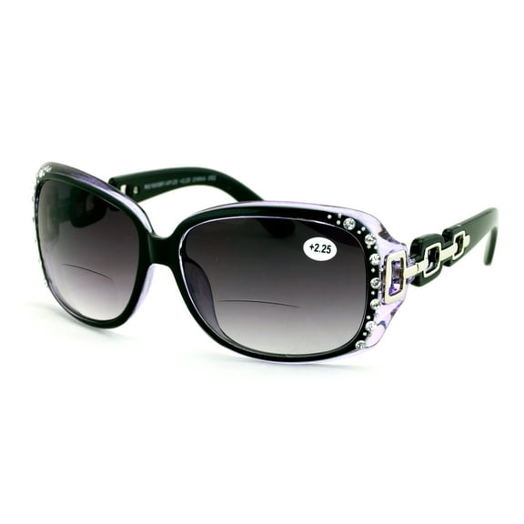 Oversized Rhinestones Women Bifocal Reading Sunglasses Reader Glasses Vintage Outdoor +2.50