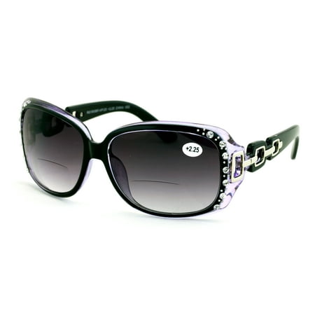 Oversized Rhinestones Women Bifocal Reading Sunglasses Reader Glasses Vintage Outdoor +3.00