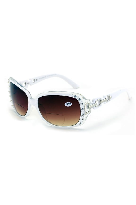 Oversized Rhinestones Women Bifocal Reading Sunglasses Reader Glasses Vintage Outdoor