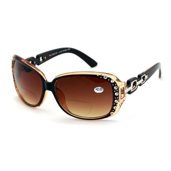 Oversized Rhinestones Women Bifocal Reading Sunglasses Reader Glasses Vintage Outdoor