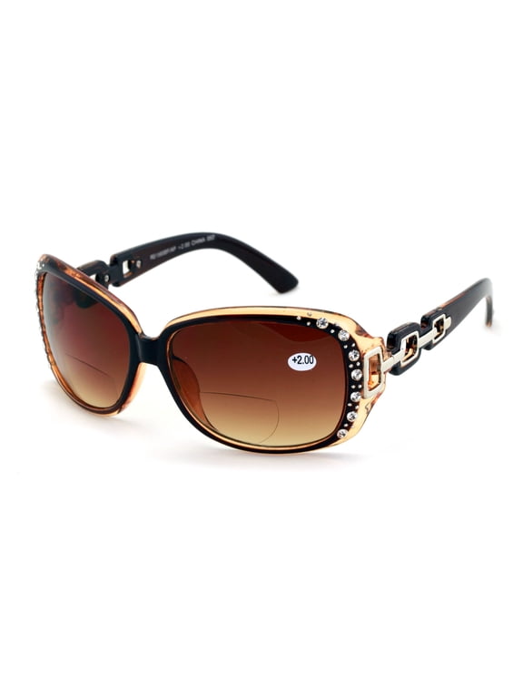 Oversized Rhinestones Women Bifocal Reading Sunglasses Reader Glasses Vintage Outdoor