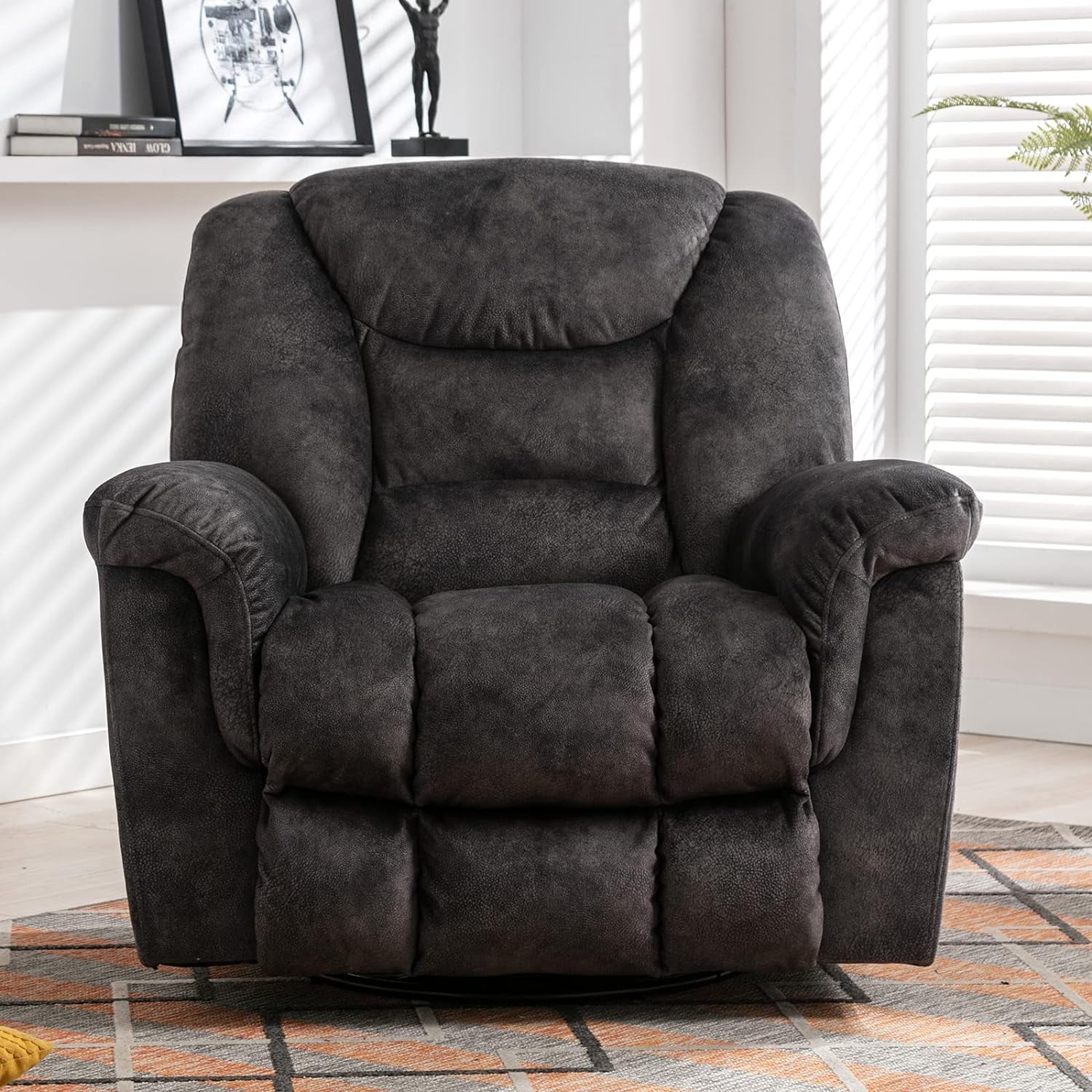 Oversized Rocker Chair Manual 360 Degree Swivel Recliners Comfy Glider Rocking Chairs For Big