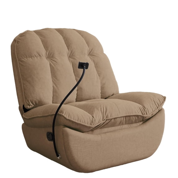 Oversized Rocker Recliner Chairs,Overstuffed Soft Extra Wide Manual Single Sofa Recliner for Living Room Bedroom Apartment Home Theater, Brown