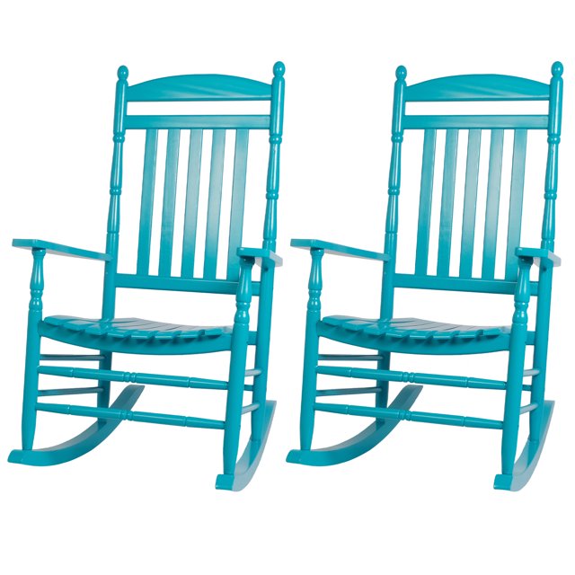 Oversized Rocking Chair Outdoor Set of 2, High Back Porch Rockers Chair