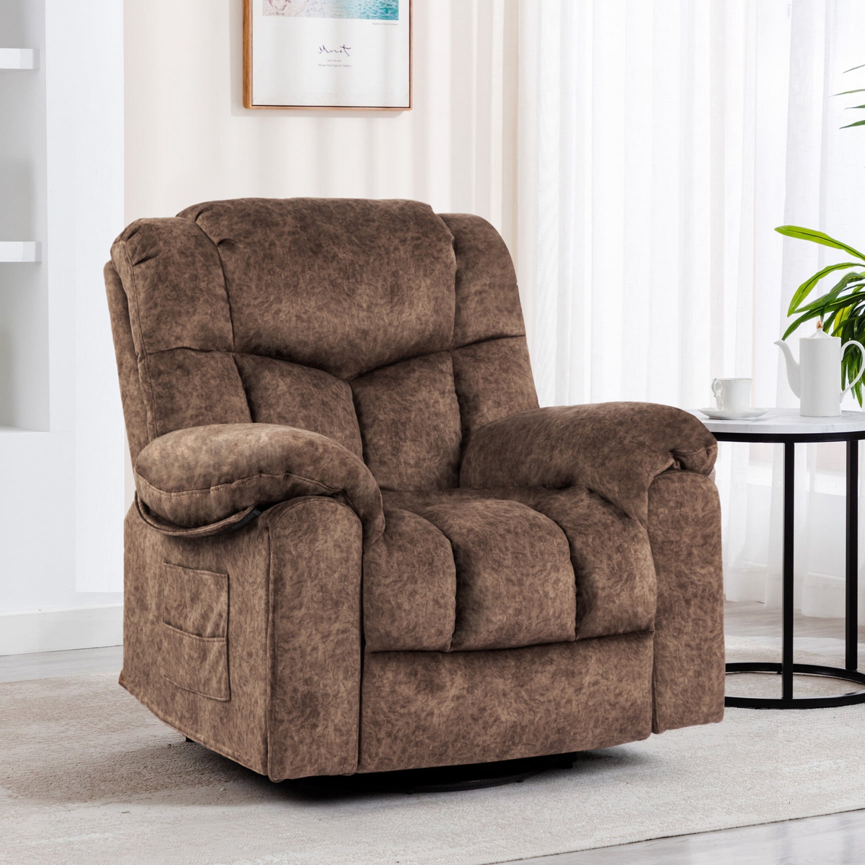 Oversized Rocking Recliner Chair with Massage and Heating,Ergonomic