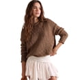 thumbnail image 1 of Oversized Rolled Neck Chunky Sweaters for Women Cotton Blend Fall Knit Pullover Top, 1 of 5