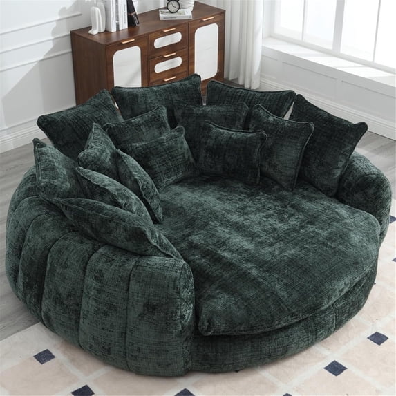 Comfortable double loaf sofa bed, oversized sofa bed with armrests, large padded high back decorative chair round sofa bed Living room bedroom