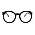 thumbnail image 1 of Oversized Round Thick Horn Rim Clear Lens Fashion Eye Glasses Black, 1 of 4