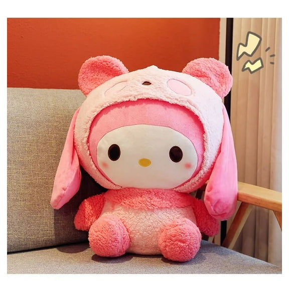 Oversized Sanrio My Melody Transform Into A Panda Throw Pillow Plush Stuffed Kawaii Doll Plush Toy Kuromi Hello Kitty Plush Gift