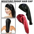 thumbnail image 1 of Oversized Satin Night Caps for Long Hair and Dreadlocks Ladies Wide Band Baseball Hat Protective Sleep Bonnet 2PCS, 1 of 6
