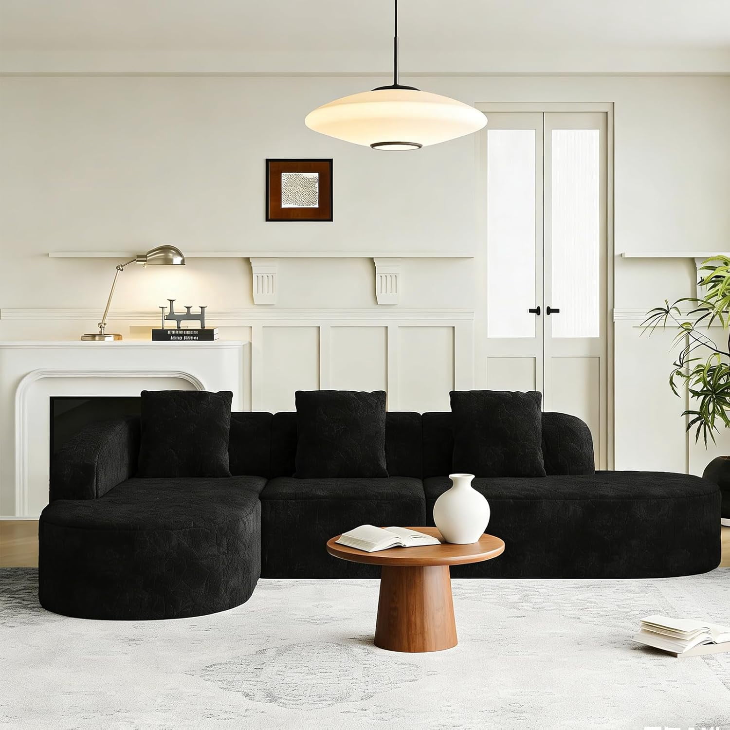 Oversized Sectional Sofa with Left Chaise, 111" Modern Luxury Lychee ...