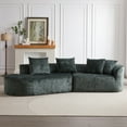 thumbnail image 1 of Oversized Sectional Sofa for Living Room, 114’’ Modern Luxury Plush Chenille 4-Seater Extra Deep & Wide Seat Curved Cloud Couch with 4 Throw Pillows, Green, 1 of 9
