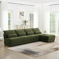 thumbnail image 1 of Oversized Sectional Sofa with Reversible Chaise,120" W 5-seat Armless Convertible L-shaped Couch for Living Room,Green, 1 of 7