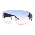 thumbnail image 1 of Oversized Shield Curved Top Thick Temple Mob Fashion Sunglasses Gold Black Blue Pink, 1 of 4