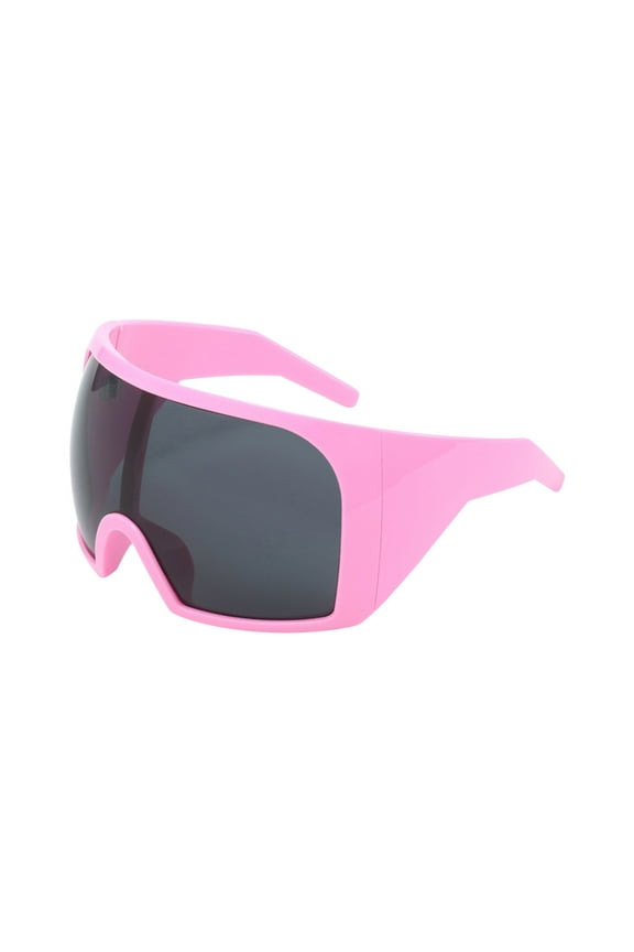 Oversized Shield Sunglasses for Women and Men - Futuristic Wrap Around Visor - UV400 Protection Fashion Glasses ( Pink )