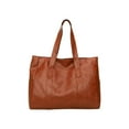 thumbnail image 1 of Oversized Shoulder Bag 13.39x11.02x4.72in PU Large Capacity Tote Brown Gray Red Black Purple Green Work Bag Roomy Satchel Commuter Carryall Big Everyday Bag Travel Spacious Essential​, 1 of 6