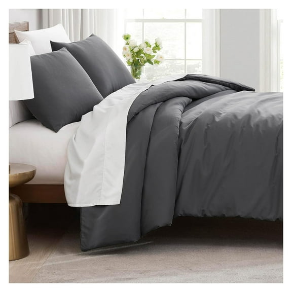Oversized Slate Queen Duvet Cover Set Durable, Fade Resistant Zipper Closure Includes 2 Pillow Shams Machine Washable Queen Comforter/Duvet Cover, Slate Full / Queen 15 - Slate