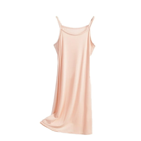 Oversized Sleep Shirts for Women New Women Comfy Nightgowns Spaghetti Strap Long Nightdress Solid Full Slip Sleep Dress Sleeveless Pajama Nightshirt Khaki 5XL
