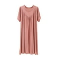 thumbnail image 1 of Oversized Sleepshirts New Womens Soft T Shirt Dress Summer Short Sleeve Casual Plus Size Nightshirts Loose Long Nightdress Sleepwear New Pinky L, 1 of 4