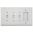 thumbnail image 1 of Oversized Smooth White Jumbo 4 Gang Combo Switch Plate - 3 Toggle Light Switch Openings 1 GFI Outlet/Rocker Switch Opening, 1 of 2