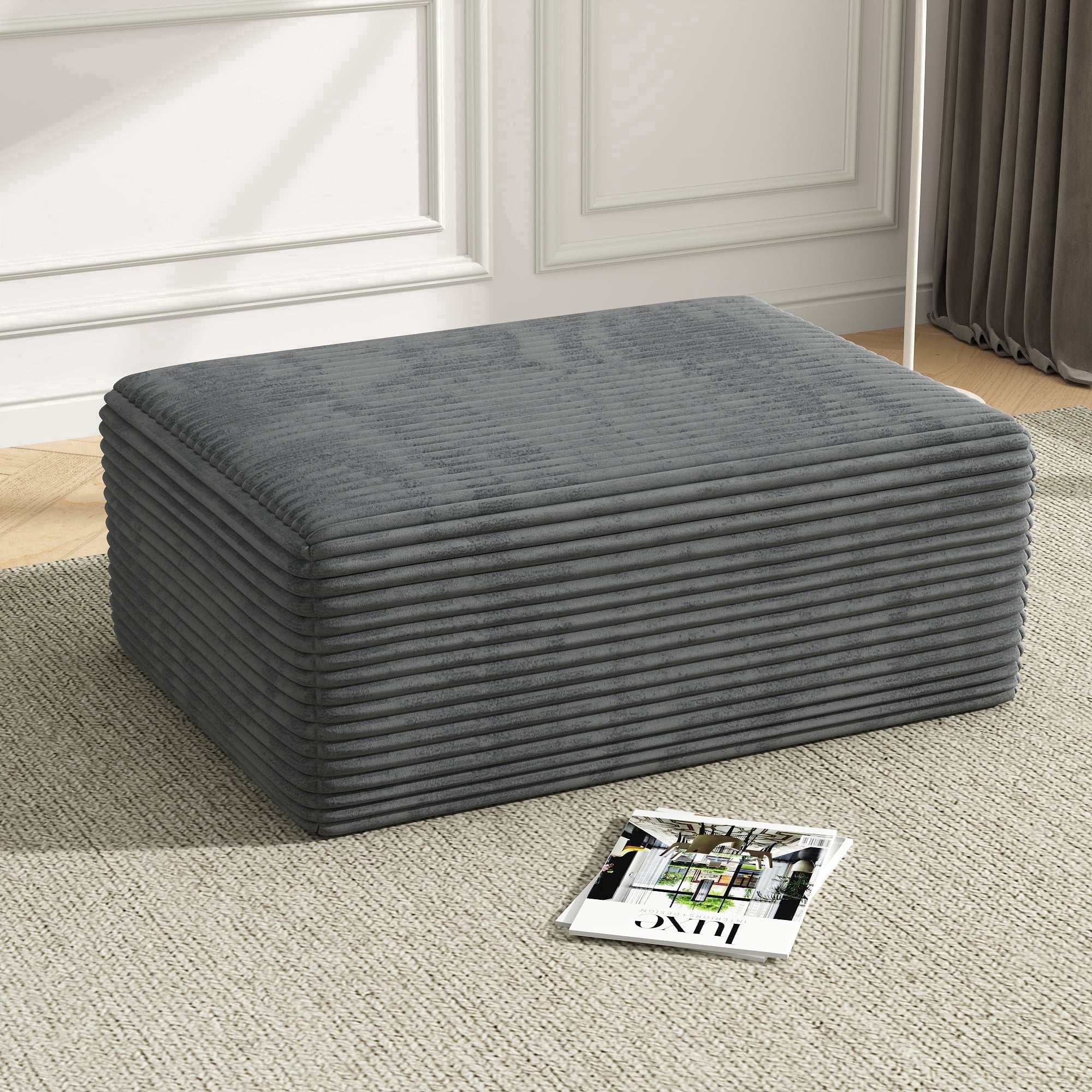 Oversized Sofa Ottoman Footrest（Dark Gray）