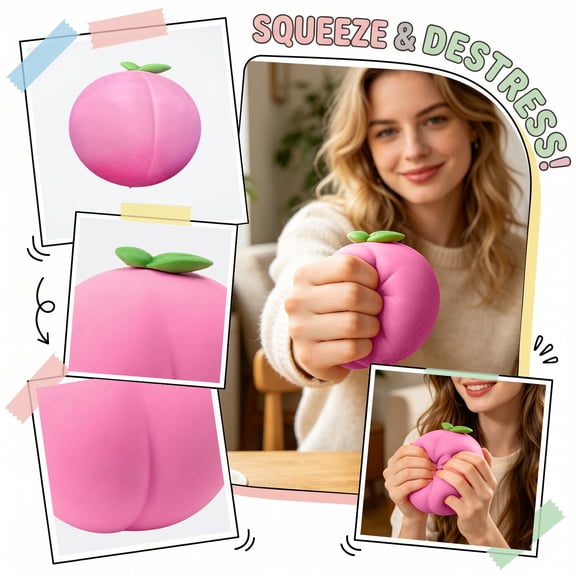 Oversized Soft Plush Peach Shaped Stress Relief Item for Adults Large Novelty Gag Gift Relaxation Home Office Decor
